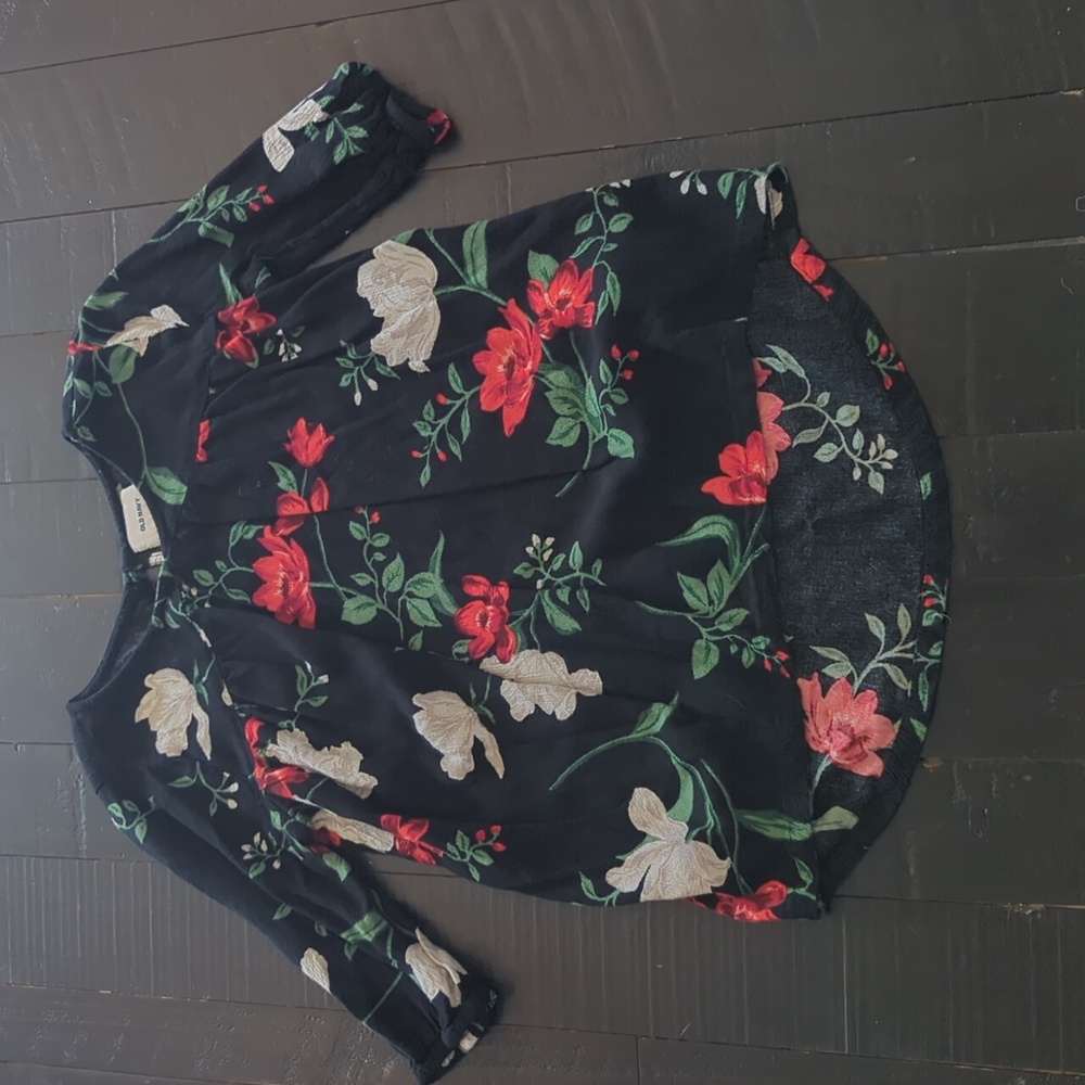 Floral Tunic Length Blouse